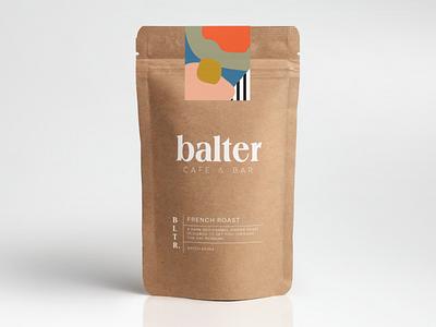 Balter Cafe & Bar branding color logo packaging pattern