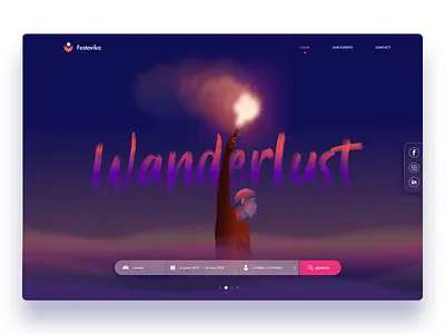 Festavika animation app app design art branding color design exploration hero icons illustration ios minimal travel typography ui ux vector wanderlust website