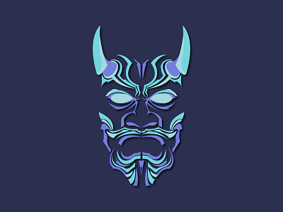 Oni adobe illustrator art artwork demon design illustration japanese neon neon demon oni vector vector art