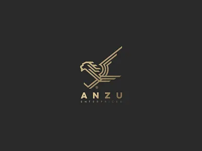 Anzu Enterprices anzu creature graphic design lineart logo logo design