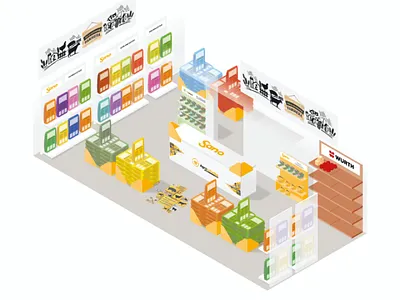 Isometric illustration of animal food retail store 3d presentation isometric illustration retail store branding store presentation