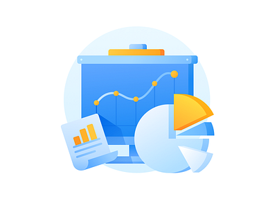 Empty View - No Report empty page histogram illustation pie chart report