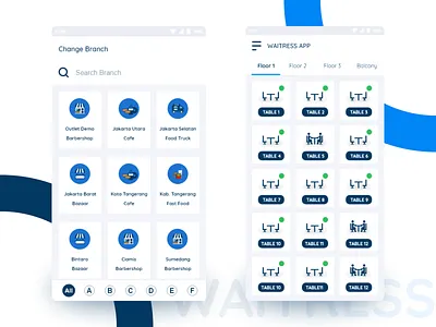 Waitress App mobile app mobile app design ui user experience user inteface user interface design ux waitress