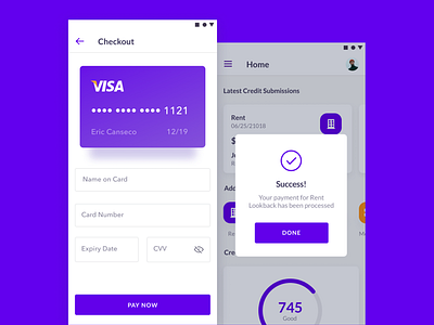 Zingo Checkout alert app card credit mobile ui