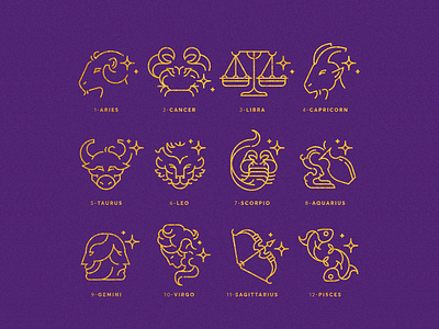 Do you know what your Zodiac sign means? ✨🔮 branding design flat icon icons icons design icons pack illustration line art logo magic minimal soul spirit spirits spiritual spirituality typography vector witch