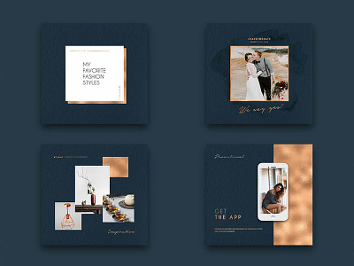 Copper Blue Instagram Posts blog blog post copper feed foil instagram instagram banner paper photoshop post