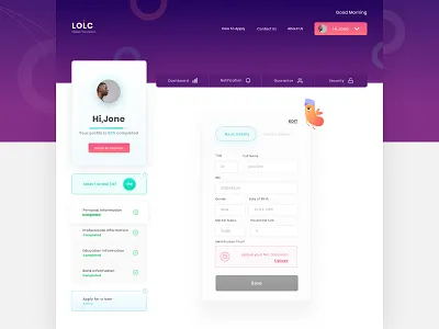 User Profile Console design illustration payment profile view ui user interface design user profile user profile dashboard ux vector web design web application