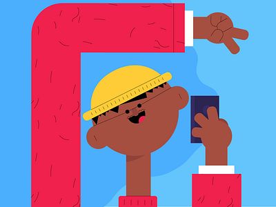 Cheese character design fun glasses illustration man mobile selfie