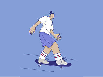 sk8er boy 2 animation apple blue character character design characterdesign design dude illustration ipad ipadpro isaac claramunt isaacclaramunt motion graphics procreate procreate brush sk8er skate board skater top knot