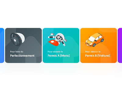 🚘 Why using Ornikar? card design system gradient illustration isometric isometry landing pattern style guide ui vector website