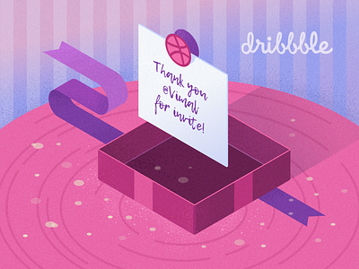 Thanks dribbble illustration invitation vector