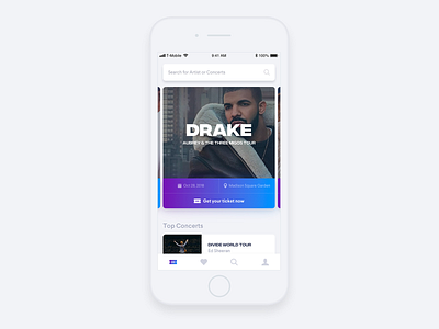 Concert Ticket App // Day 73 app concert event interface music ticket ui ux