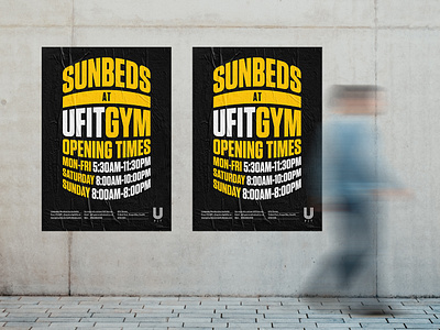 Sunbed Posters black branding graphic design identity logo mockup posters print sunbed typogaphy yellow