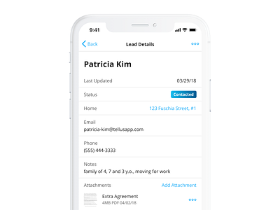 Lead Tracking app design interface ios iphone mobile real estate ui