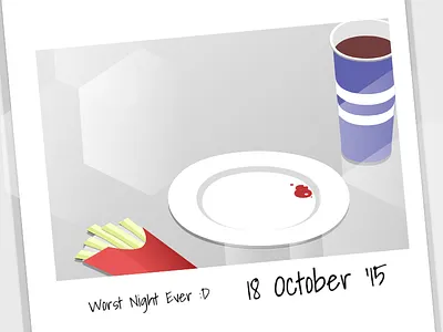 Isometric | Dinner with "Makudonarudo" dinner isometric meal memories minimalist