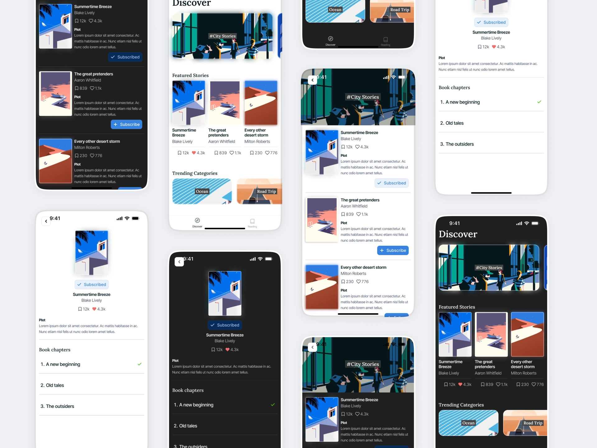 Journer ios 12 reading app social app ui uidesign