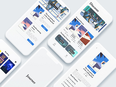 Journer ios 12 reading app social app ui uidesign