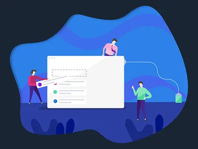 Dashboard Illustration Sketch - for Landing app character chat customer dashboard design feedback icon illustration journey landing logo sketch ui ux vector web