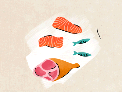 FIRE & SMOKE 2d aftereffect animation conservation design fire flat food gif graphicdesign illustration meat motion motiondesign photoshop smoke