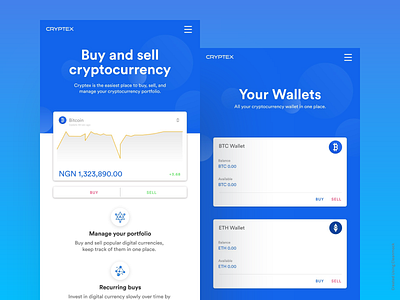 Design clean mock cryptocurrency uiux