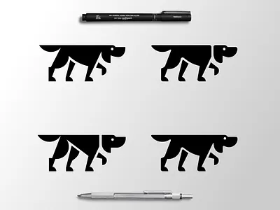 Hound Logo Options animal black white brand identity branding dog ear geometric hound icon illustration logo paw