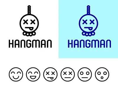Hangman Game Logo and Icons emoji emoji design emoji set icon icon design linear icons logo logo concept logo design logo design concept