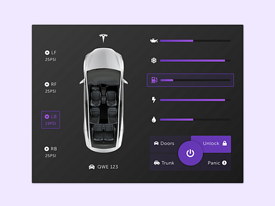 Daily UI - Car Interface app car dailyui dark design interface purple ui ux web website