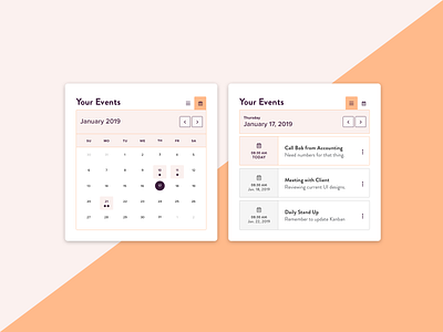 Daily UI - Calendar app calendar daily 100 daily ui date date picker design event schedule toggle typography ui ux