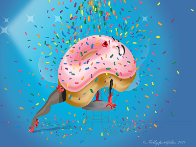 What a Feeling! 80s 80s style cute art dessert donut food food and beverage foodie illustration sprinkles