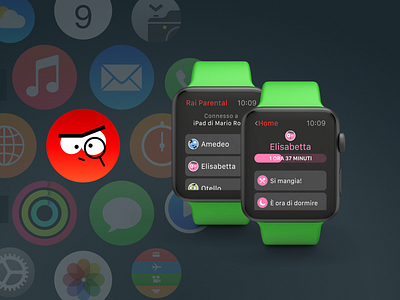 RAI Parental Control app app design apple watch control control center design parental parental control rai sherlock ui ui design user interface design watch watch os watch ui