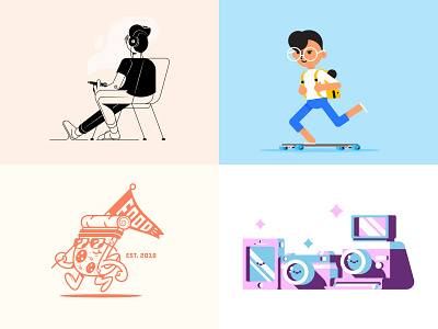 Grateful for 2018! 2018 character illustration kaleedesign top4 vectors