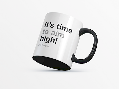 Сorporate Mug | HYS Enterprise design helvetica mug