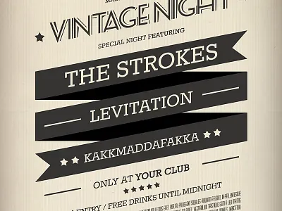 Vintage Flyer / Poster 2 album artist badge band concert event flyer gig indie music old party post poster print psd retro ribbon typography vintage