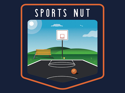 Sports Nut Badge badge badge logo basketball gradient illustration outdoors patch sports