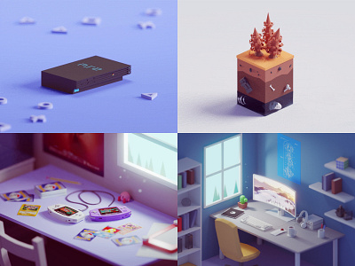 My top shots of 2018 <3 3d b3d blender illustration isometric low poly render