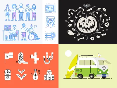 My Top 4 Shots of 2018 2018 dribbble illustration top shots