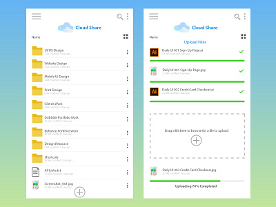 File Upload #dailyui #031 adobe illustrator app creative design dailyui design file upload icon illustration mobile app design typography ui ux vector