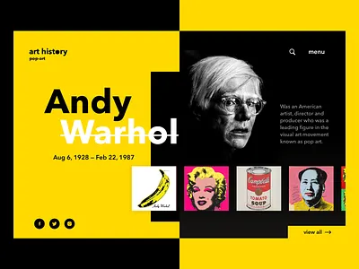 Pop Art Website Concept app app design apple branding design flat illustration logo morenko typography ui ux vector web website