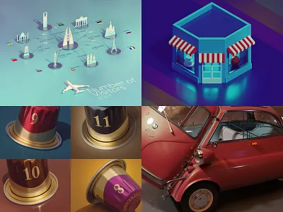 2018 blender 3d cyclesrender icon illustration infographic isometric kadasarva teaser ui