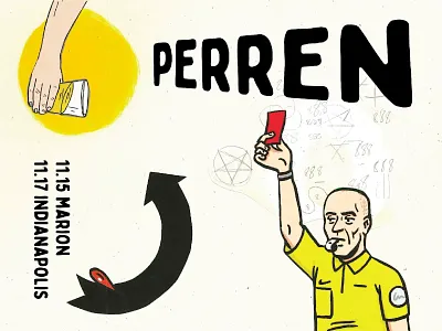 I Always Get Carded At Bars beer collage design futbol handmade illustration indiana music perren poster show simple soccer tour type