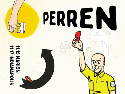 I Always Get Carded At Bars beer collage design futbol handmade illustration indiana music perren poster show simple soccer tour type