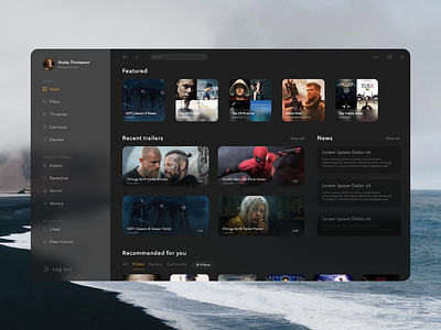 Cinema app UI app cinema films series trailers ui ui ux design