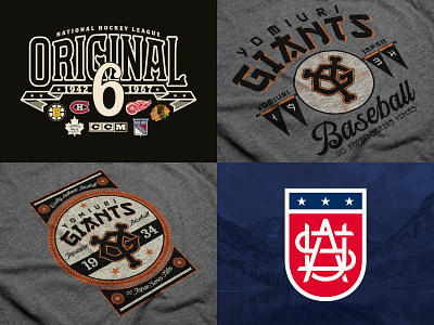 Top 4 Dribbble 2018 apparel hockey illustration logo monogram nhl sports t shirt type vector vintage