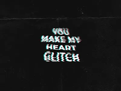 You make my heart glitch black calligraphy design digital glitch graphic design heart inspiration photoshop typogaphy wave