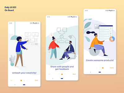 On Board | Daily UI 023 app dailyui dailyui023 design on boarding onboarding ui ux