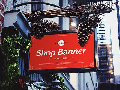 Free Brand Shop Banner Mockup advertising banner mockup branding free free mockup free psd mockup freebie freebies mockup mockup free mockup psd mockup template psd psd mockup