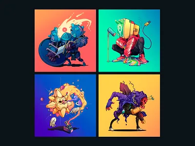 30 Days 30 Characters 1-4 character design character designer design freelance illustration peru prints