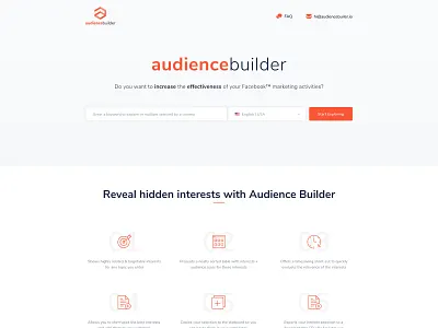 Homepage audiencebuilder branding design saas landing page ux ui
