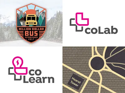 2018 - Top 4 branding flat illustration kelowna logo map new york