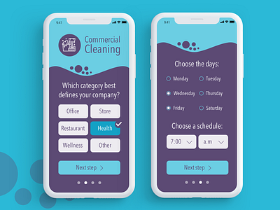 Settings - Daily UI #007 app blue bubbles challenge cleanning dailyui design health interface layout mobile purple ui wave
